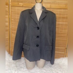 Le Suit Separates gray pinstripe suit jacket blazer coat woman’s size 18